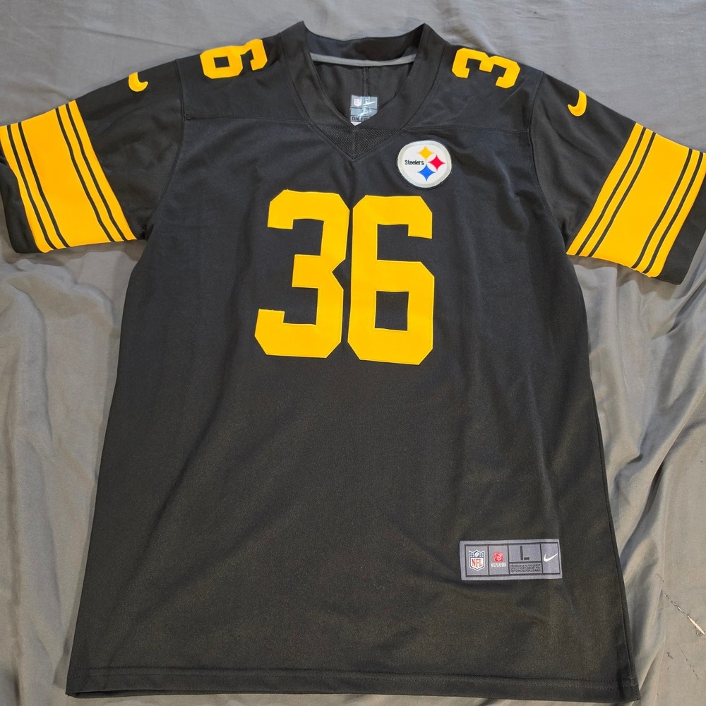 Nike NFL Pittsburgh Steelers Jerome Bettis 36 Jersey Black Mens Large